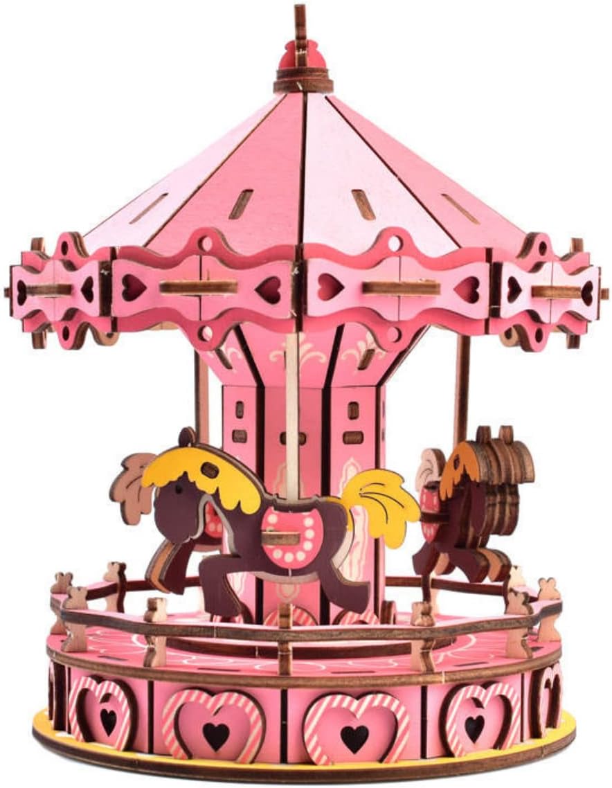 3D Wooden Puzzle Carousel