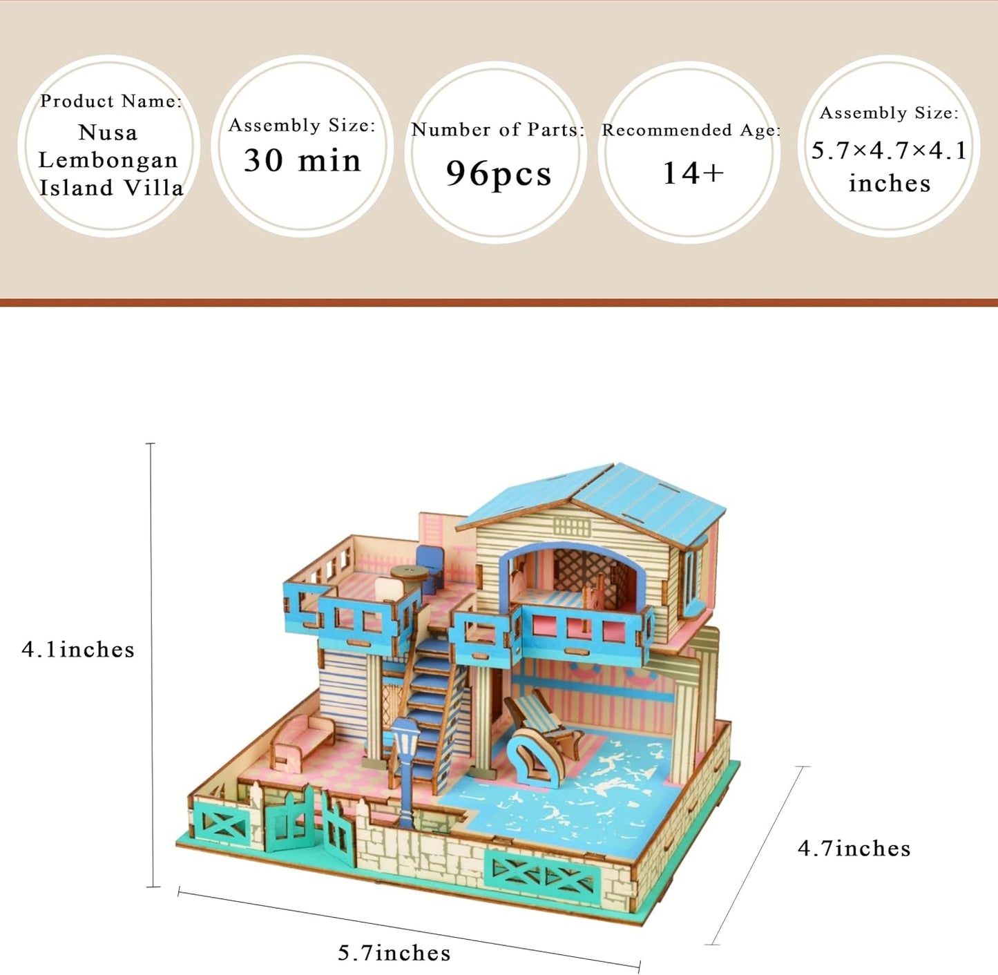 3D Wooden Puzzle Holiday Cottage