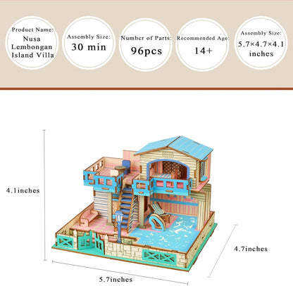 3D Wooden Puzzle Holiday Cottage