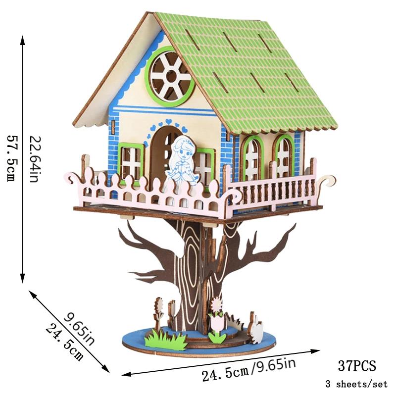 3D Wooden Puzzle Tree House