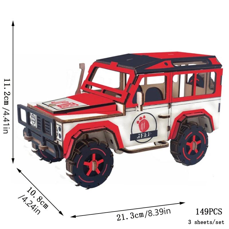 3D Wooden Puzzle Off-Road Vehicle