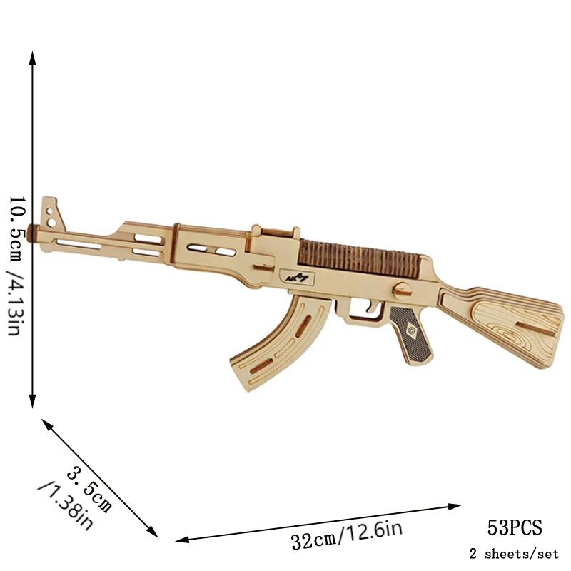 3D Wooden Puzzle Gun