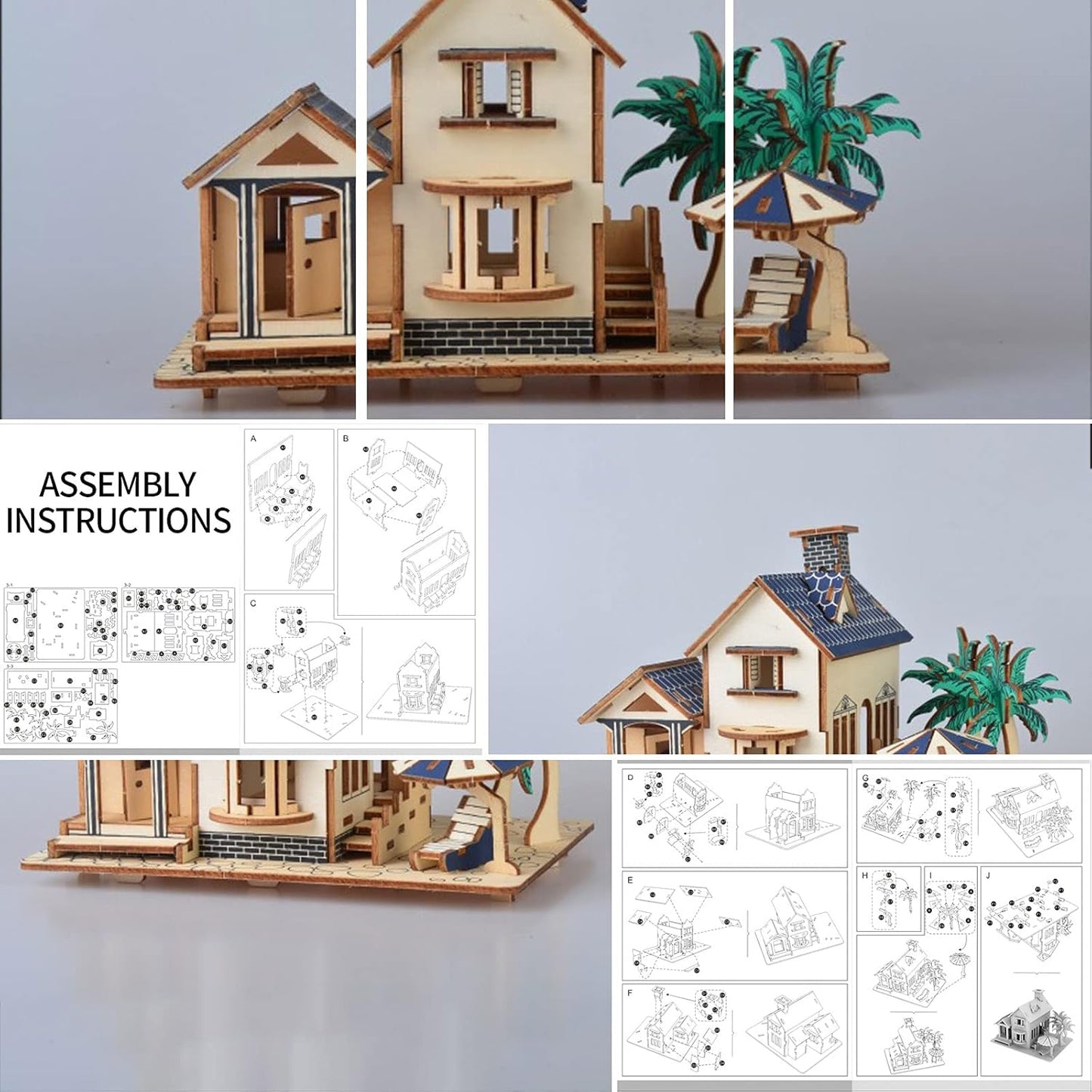 3D Wooden Puzzle Seaside Wooden House 2