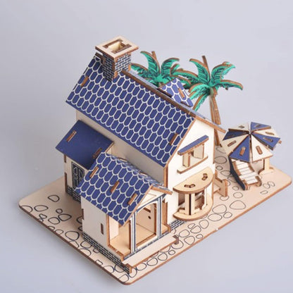 3D Wooden Puzzle Seaside Wooden House 2