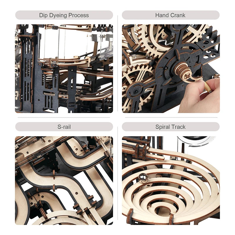 3D Wooden Puzzle Marble Run