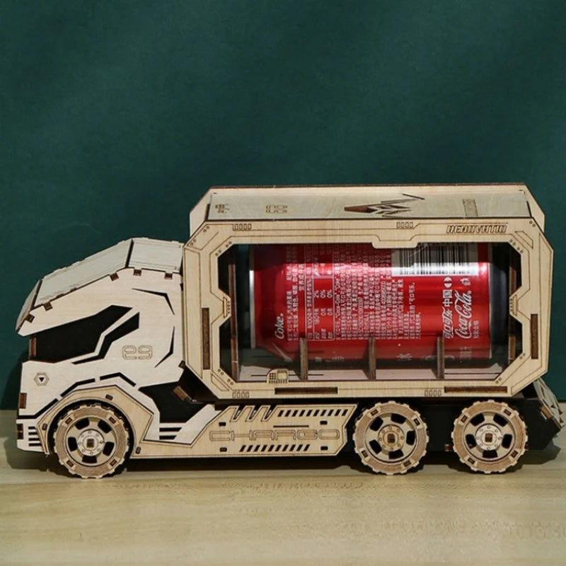 3D Wooden Puzzle Truck Piggy Bank