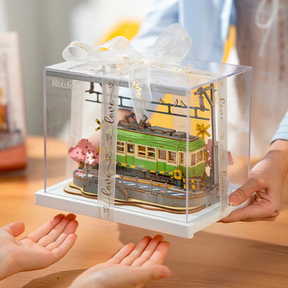 3D Wooden Puzzle Japanese Bus with Sakura