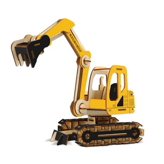 3D Wooden Puzzle Grab Excavator Car