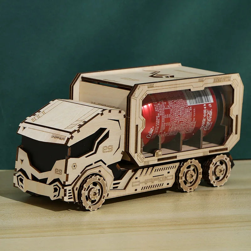 3D Wooden Puzzle Truck Piggy Bank