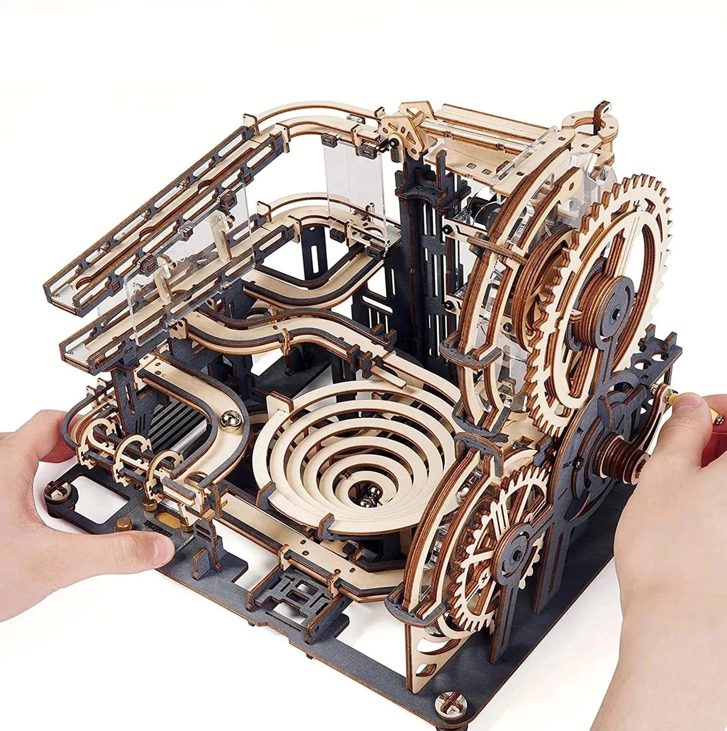 3D Wooden Puzzle Marble Run