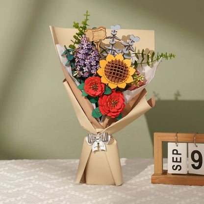 3D Wooden Puzzle Flower Bouquet